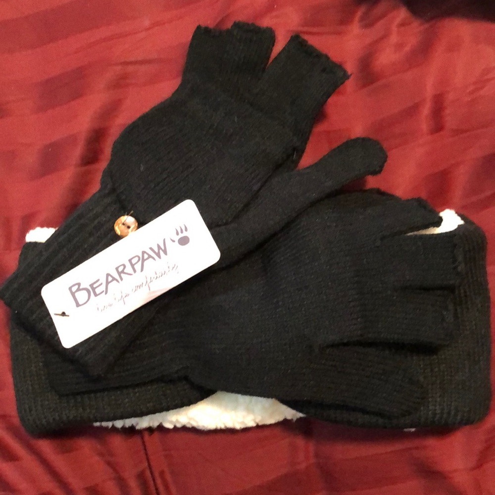 Bear paw Ear warmer headband with gloves